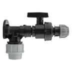 Wall Flange Kit 32mm MDPE + Large Plastic Valve & 20mm MDPE Straight