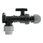 Wall Flange Kit 25mm MDPE + Large Plastic Valve & 25mm MDPE Straight