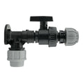 Wall Flange Kit 32mm MDPE + Large Plastic Valve & 32mm MDPE Straight