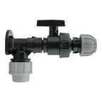 Wall Flange Kit 32mm MDPE + Large Plastic Valve & 32mm MDPE Straight