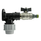 Wall Flange Kit 32mm MDPE + Bib Valve + Click Lock Male Lime
