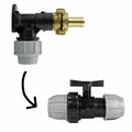 Wall Flange Kit 32mm MDPE + 32mm MDPE Valve + 19mm Barbed Geka Set