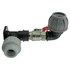 Wall Flange Kit 32mm MDPE + Lever Valve + 32mm MDPE Elbow