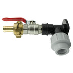 Wall Flange Kit 32mm MDPE + Lever Valve + 19mm Barbed Geka Set