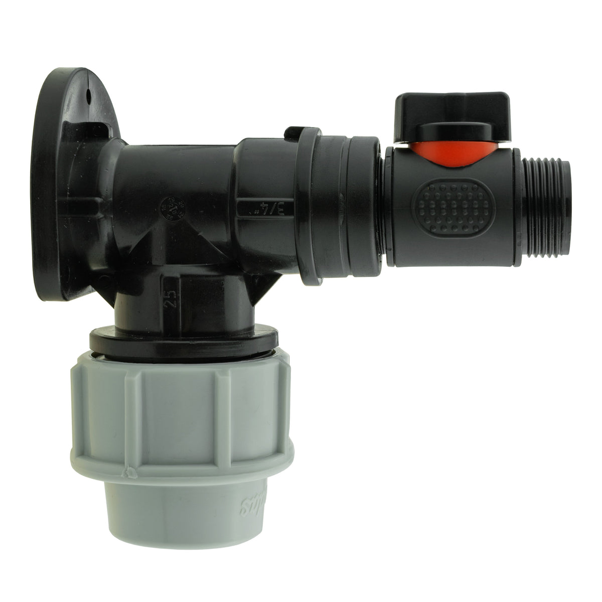 Wall Flange Kit 32mm MDPE + In-Line Valve
