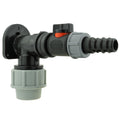 Wall Flange Kit 32mm MDPE + In-Line Valve + 20mm Barb