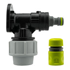 Wall Flange Kit 25mm MDPE + Male Click Lock + Hose Connector