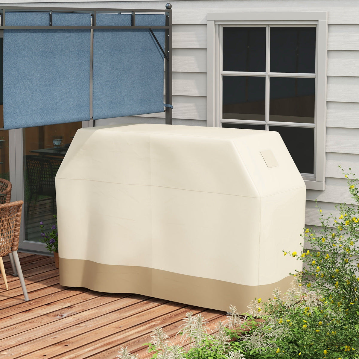 300D Oxford Fabric Barbecue Covers for Rectangular Gas Grill, 188 x 71 x 125cm, Beige