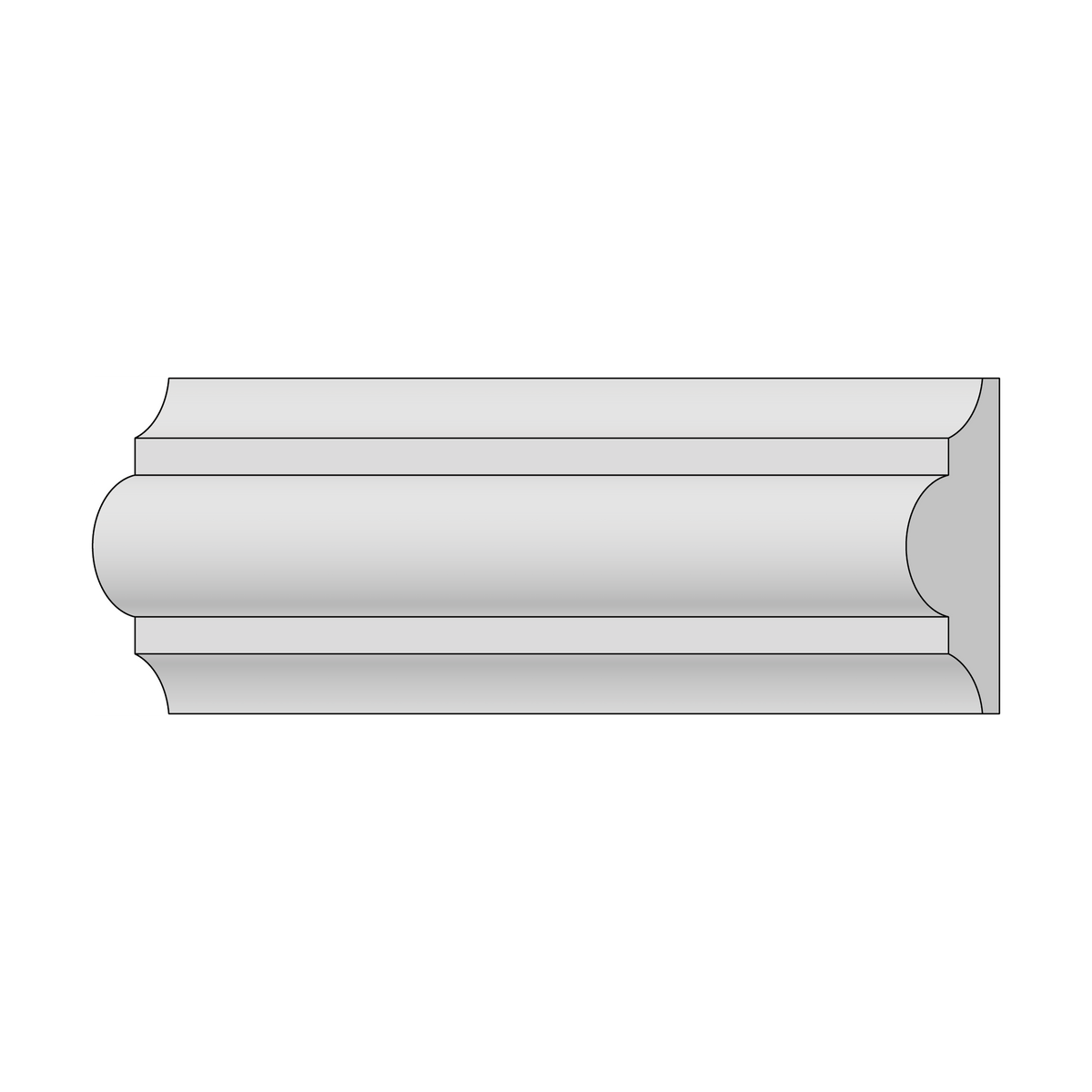 11/16" x 1-3/4" Primed Flat Astragal, 16' Length