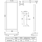 Cubis 8mm Glass Full Outer Framed Wetroom Panel With Support Bar