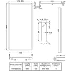Cubis 8mm Glass Full Outer Framed Wetroom Panel With Support Bar