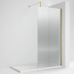 Contour 8mm Fluted Glass Wetroom Panel With Support Bar