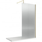 Contour 8mm Fluted Glass Wetroom Panel With Support Bar