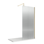 Haven 8mm Fluted Glass Wetroom Panel With Support Bar