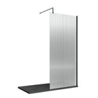 Haven 8mm Fluted Glass Wetroom Panel With Support Bar