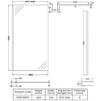 Safira 8mm Wetroom Panel With Support Bar