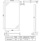 Safira 8mm Wetroom Panel With Support Bar