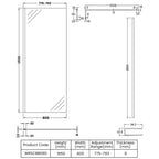 Safira 8mm Wetroom Panel With Support Bar