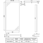Safira 8mm Wetroom Panel With Support Bar