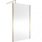 Linear 8mm Outer Framed Glass Wetroom Panel With Support Bar