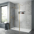 Linear 8mm Outer Framed Glass Wetroom Panel With Support Bar