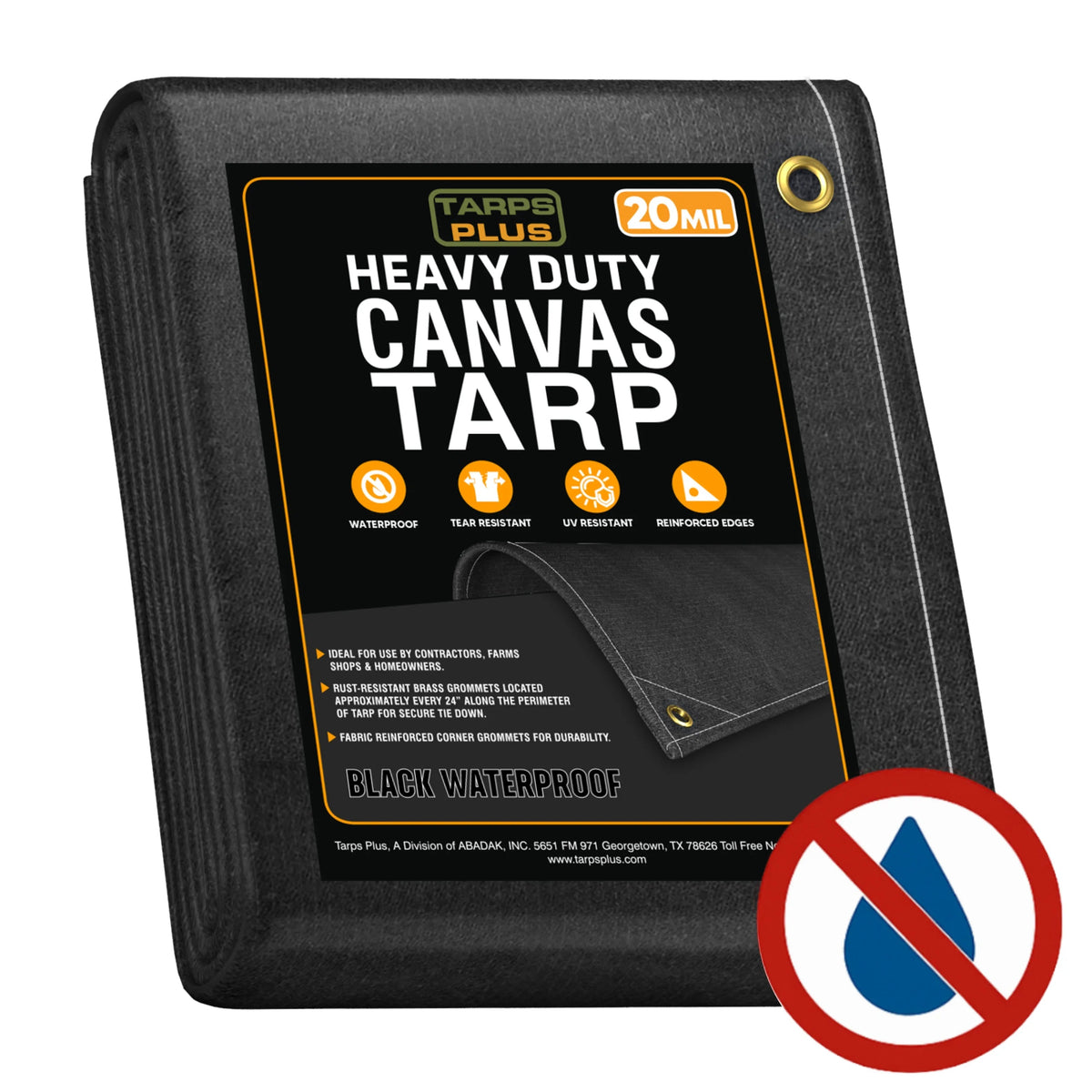 Black Waterproof Canvas Tarps
