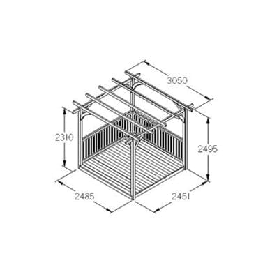 Ultima Pergola and Decking Kit - 2.4 x 2.4m