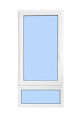 Single Sash European uPVC Tilt and Turn Window with Transom