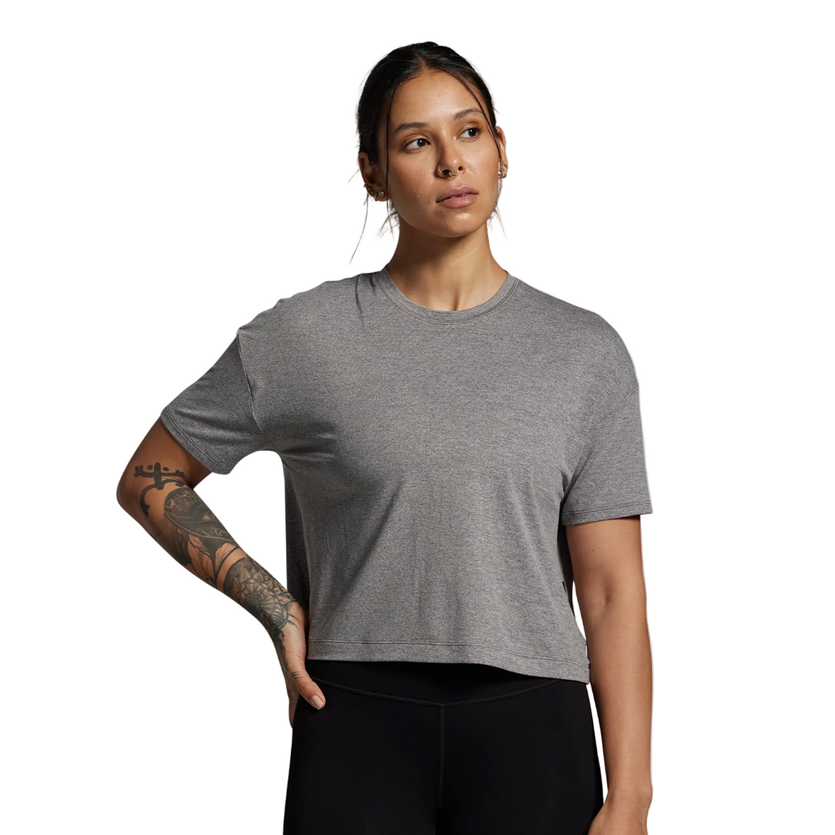 BP Premium Basic Crop Tee (Heather Grey)