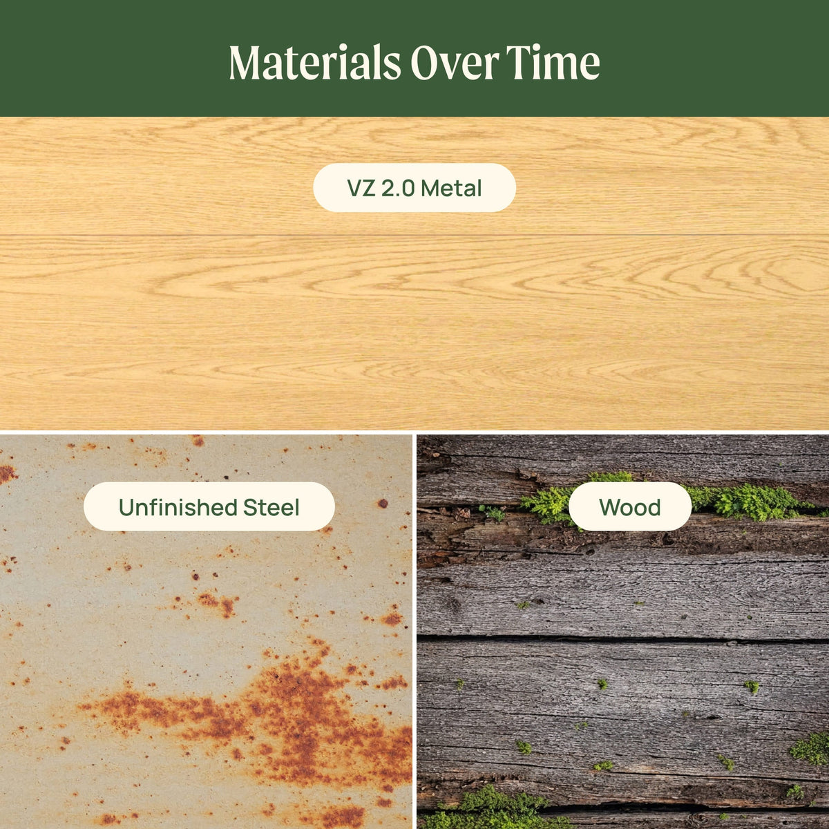 16" Tall Woodgrain 4' x 8' Metal Raised Garden Bed