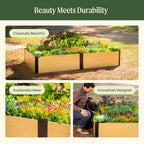 16" Tall Woodgrain 4' x 8' Metal Raised Garden Bed