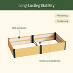 16" Tall Woodgrain 4' x 8' Metal Raised Garden Bed