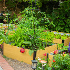 16" Tall Woodgrain 4' x 4' Metal Raised Garden Bed