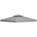 9.8' x 9.8' 2-Tier Gazebo Replacement Canopy, Light Grey