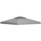 9.8' x 9.8' 2-Tier Gazebo Replacement Canopy, Light Grey