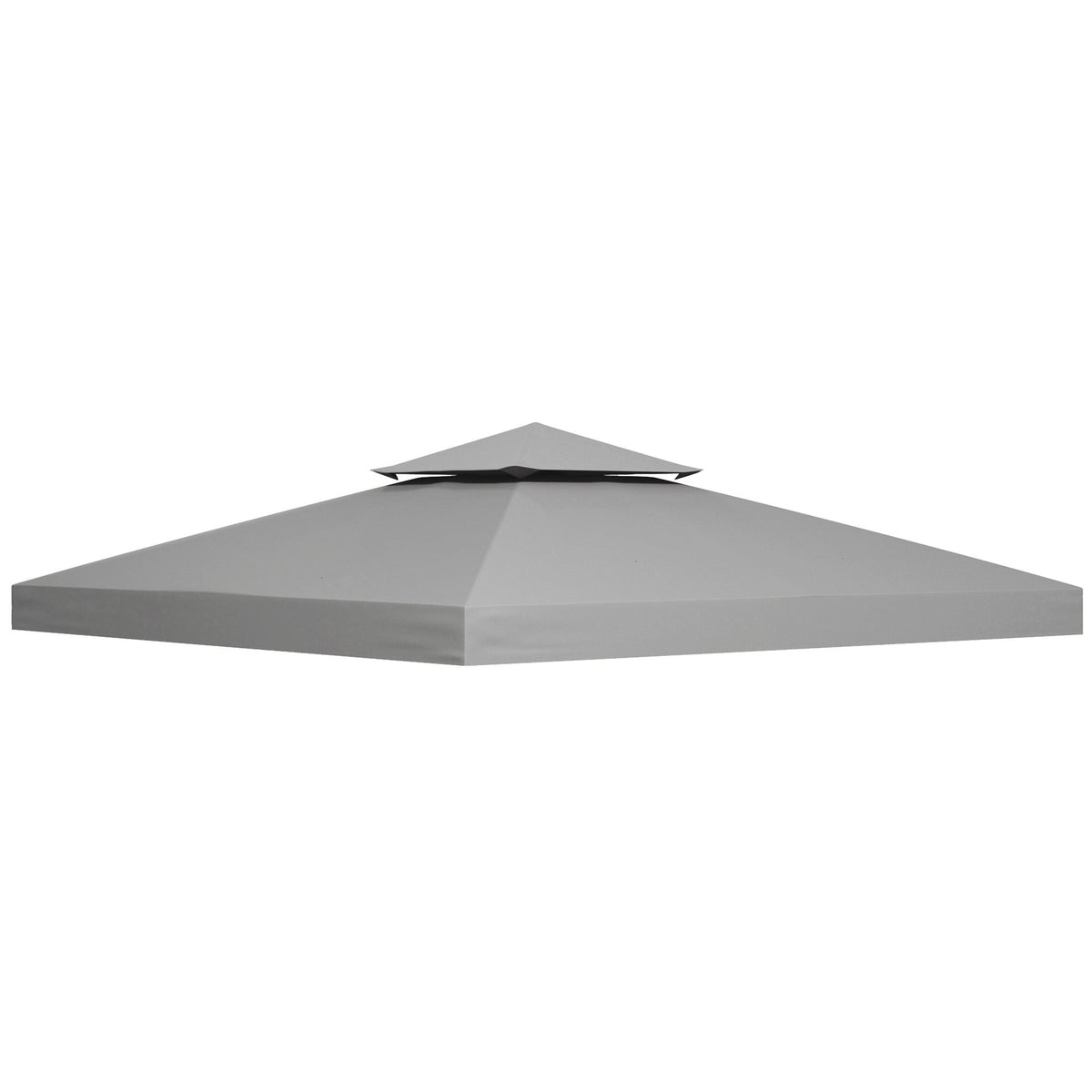 9.8' x 9.8' 2-Tier Gazebo Replacement Canopy, Light Grey