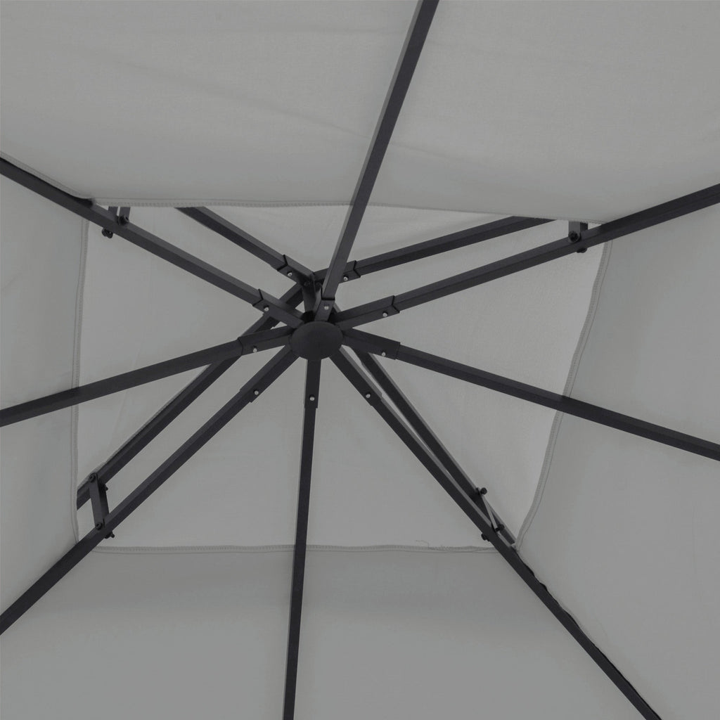 9.8' x 9.8' 2-Tier Gazebo Replacement Canopy, Light Grey