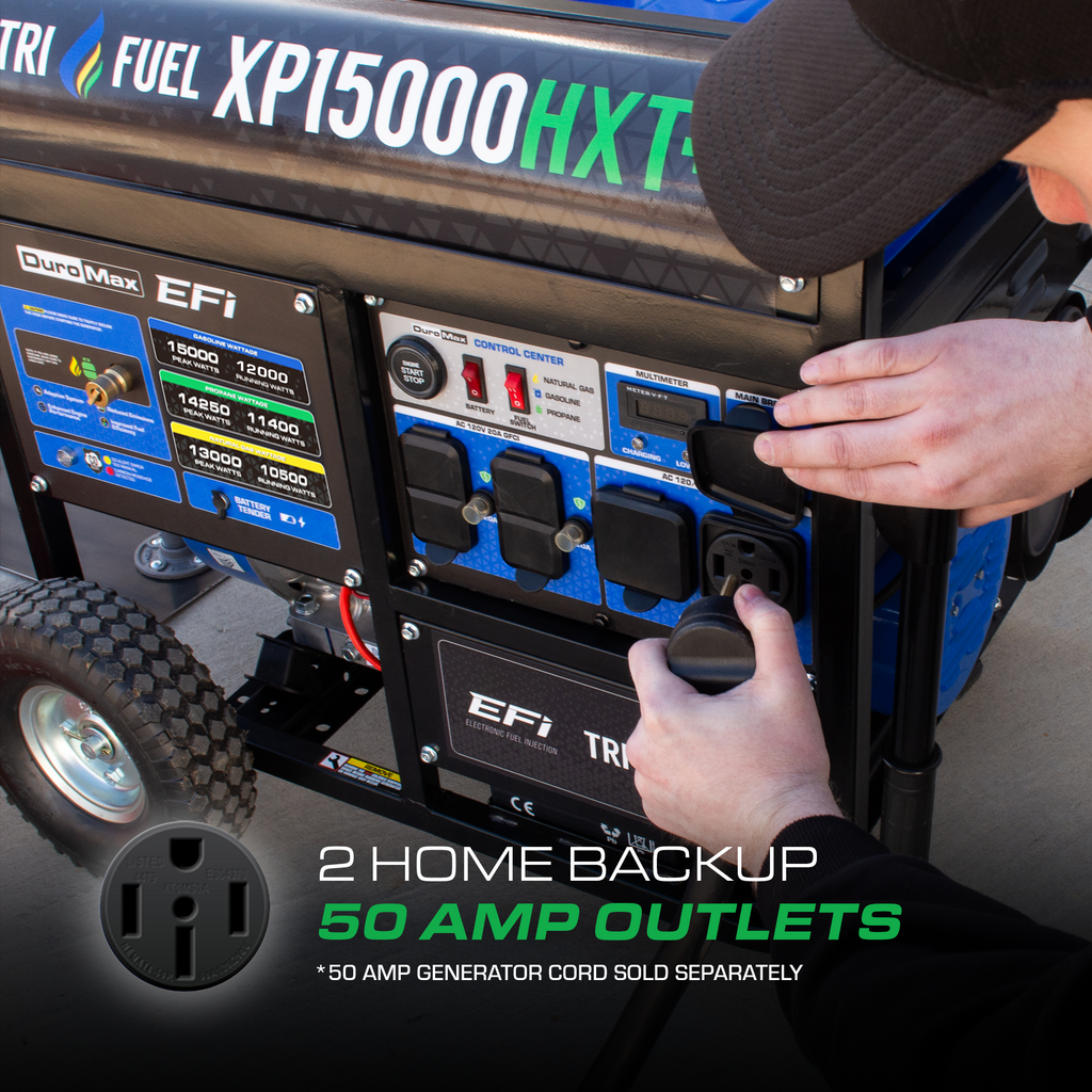 15,000 Watt Electric Start Tri Fuel EFI Portable Generator