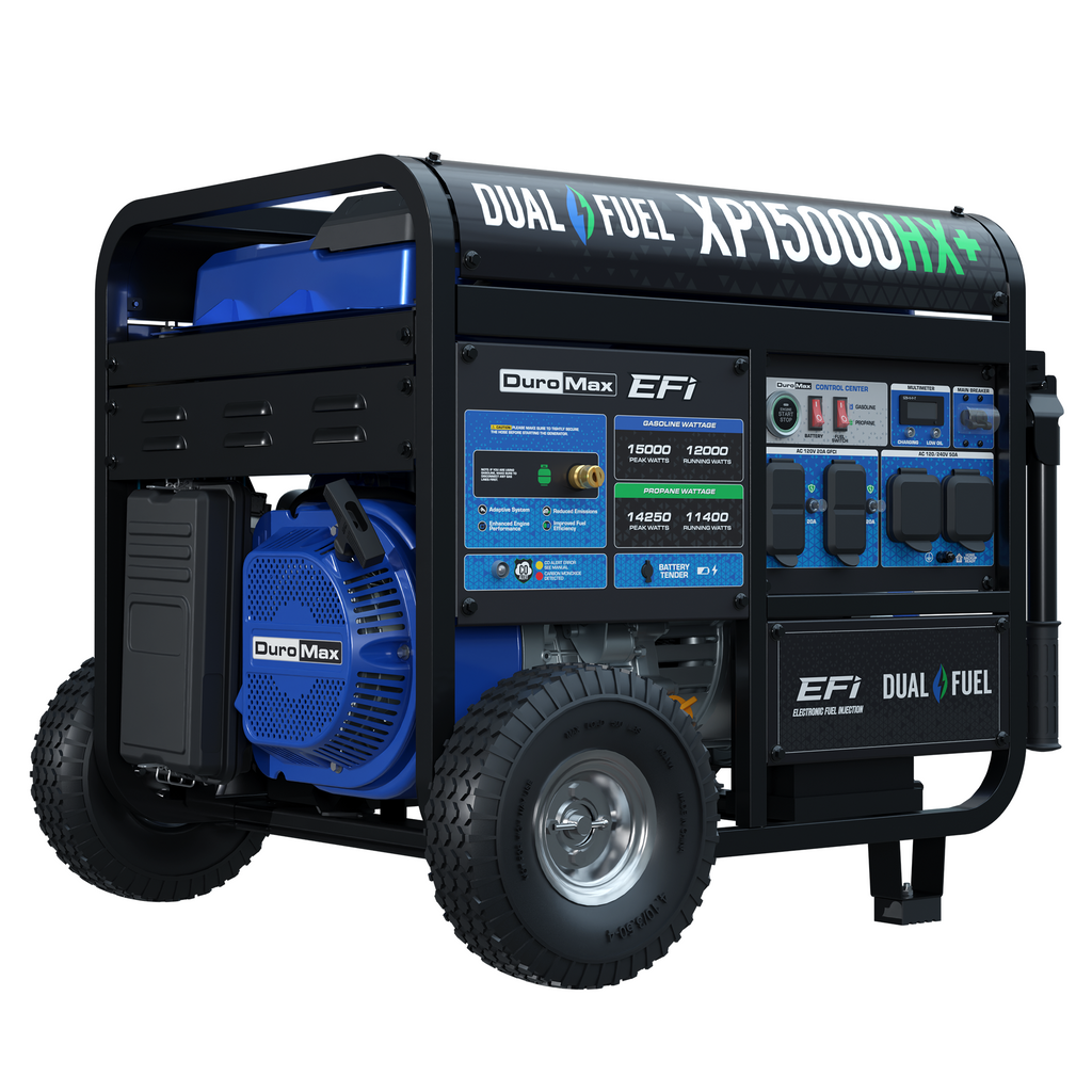 15,000 Watt Electric Start Dual Fuel EFI Portable Generator