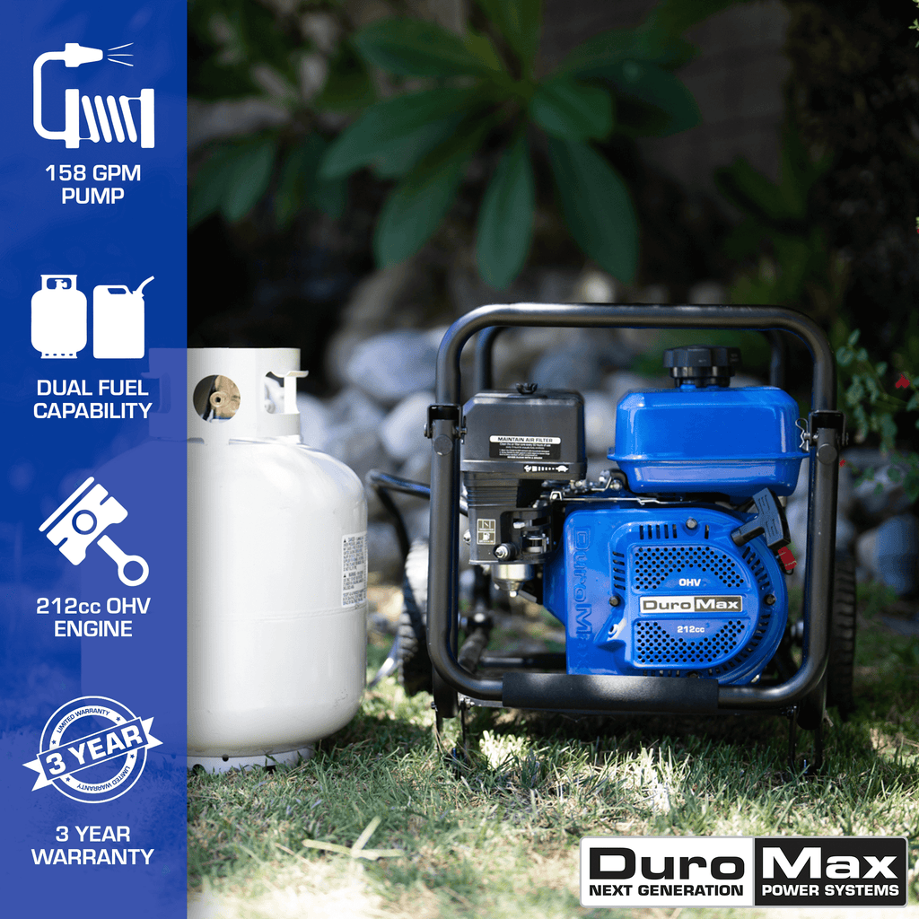 158 GPM 2" Dual Fuel Engine Portable Water Pump