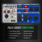 9,500 Watt Portable Dual Fuel Inverter Generator - Quiet, Low THD