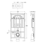 Nio Mid-Height Wall Hung Toilet Frame with Dual Flush Concealed Cistern and Flush Plate