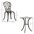 3 Piece Modern Garden Bistro Set with Umbrella Hole & Aluminium Frame for Balcony, Patio, Bronze Tone