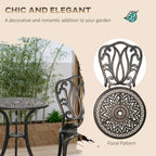 3 Piece Modern Garden Bistro Set with Umbrella Hole & Aluminium Frame for Balcony, Patio, Bronze Tone