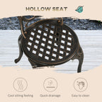 3 Piece Modern Garden Bistro Set with Umbrella Hole & Aluminium Frame for Balcony, Patio, Bronze Tone