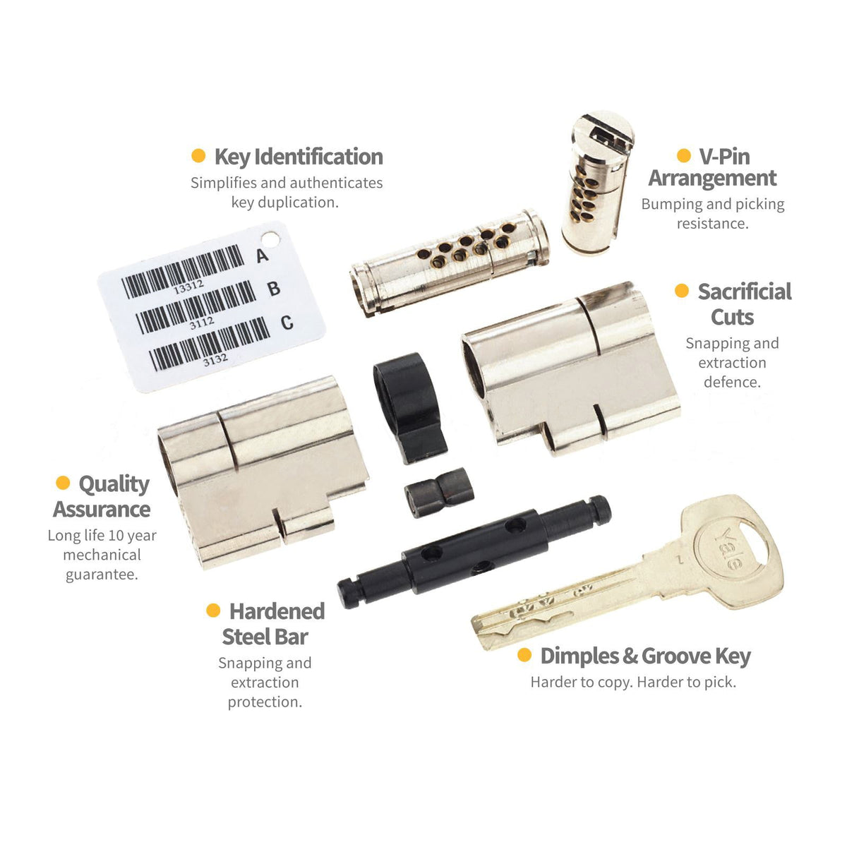 Yale Superior Keyed-Alike Euro Cylinder Pair