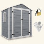 ResiHaven 6' x 4.5' Plastic Storage Shed with Double Doors & Vents, Grey