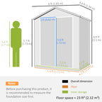 ResiHaven 6' x 4.5' Plastic Storage Shed with Double Doors & Vents, Grey