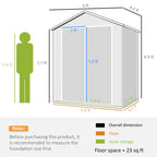 6' x 4.5' Plastic Outdoor Storage Shed with Window, Lockable Doors and Vents, Gray
