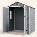 ResiHaven 6' x 4.5' Plastic Storage Shed with Double Doors & Vents, Grey